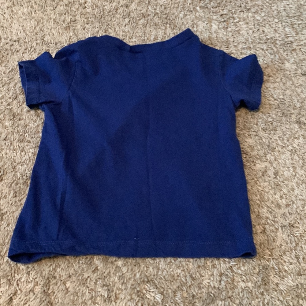 First Impressions Blue T-Shirt and Blue Plaid Shorts 18 Months - Picture 2 of 6